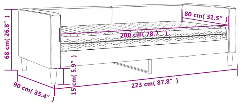 ΚΑΝΑΠΕΣ ΚΡΕΒΑΤΙ ΜΕ ΣΤΡΩΜΑ ΑΝΟΙΧΤΟ ΓΚΡΙ 80 X 200 ΕΚ. ΥΦΑΣΜΑΤΙΝΟ 3196555