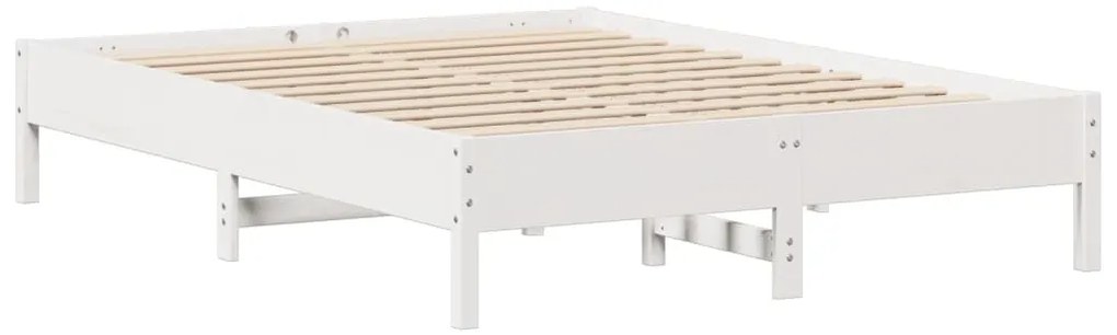 vidaXL Σκελετός Κρεβ. Χωρίς Στρώμα Λευκό 135x190 εκ Μασίφ Πεύκο
