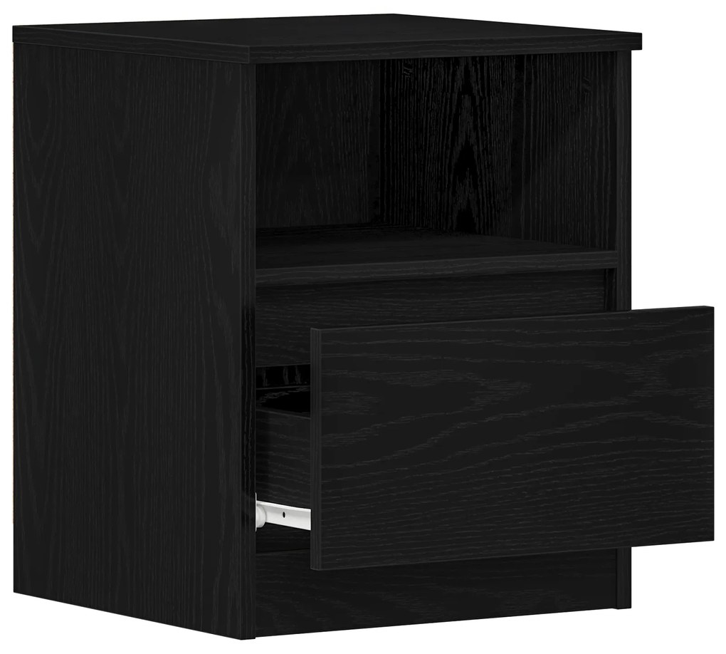 vidaXL Κομοδίνα 2 τμχ Μαύρο Δρυς 40x40x50 εκ Επεξεργασμένο ξύλο