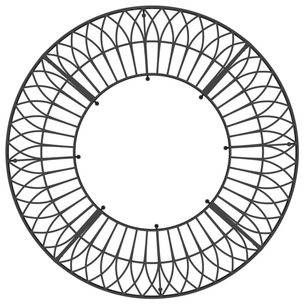 vidaXL Παγκάκι Δέντρου Κυκλικό Μαύρο Ø160 εκ. Ατσάλινο