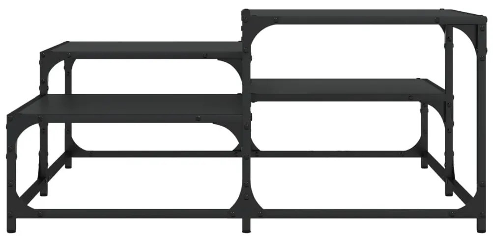Τραπεζάκι Σαλονιού Μαύρο 87,5x87,5x40 εκ. Επεξεργασμένο Ξύλο - Μαύρο