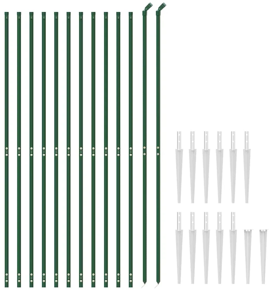 vidaXL Συρματόπλεγμα Περίφραξης Πράσινο 2,2 x 25 μ. με Καρφωτές Βάσεις