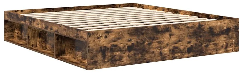 vidaXL Πλαίσιο Κρεβατιού Καπνιστή Δρυς 200x200 εκ.