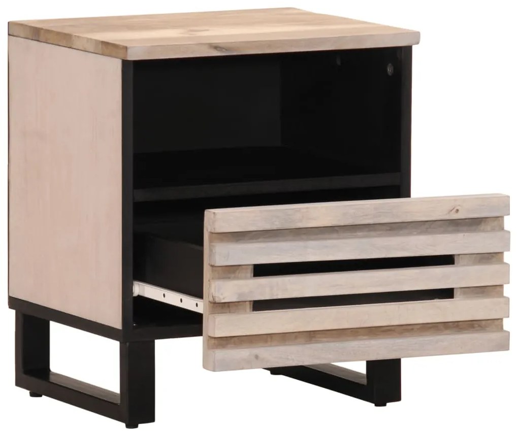 vidaXL Κομοδίνα 2 τεμ. 40x34x46 εκ. από Μασίφ Ξεβαμμένο Ξύλο Μάνγκο