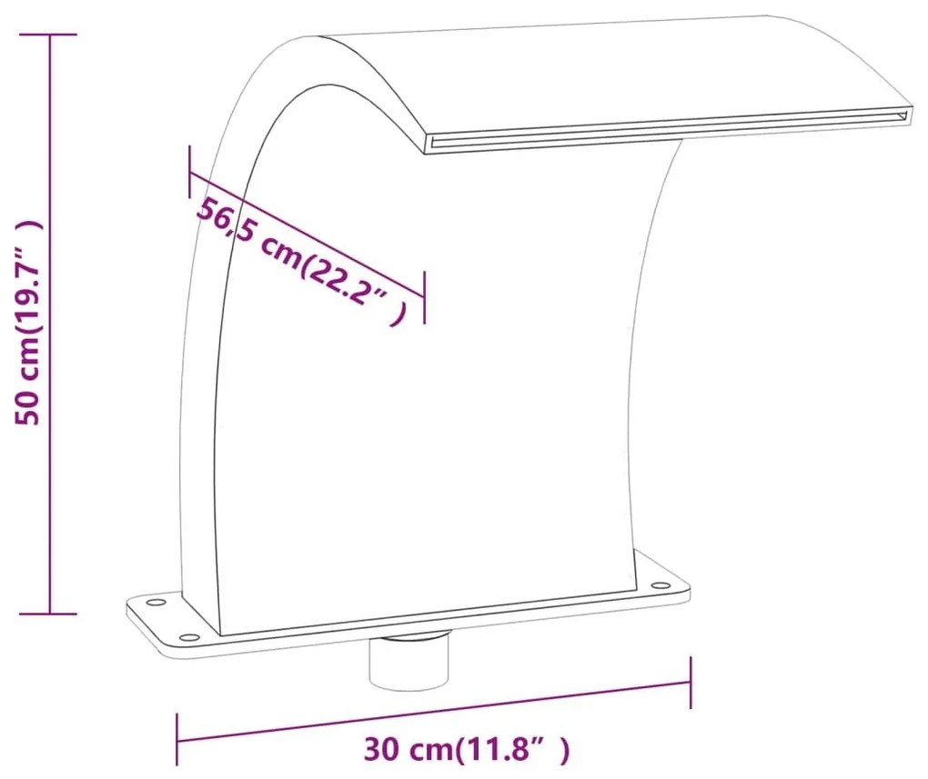 Σιντριβάνι Πισίνας με RGB LED 50 εκ. Ακρυλικό - Διαφανές