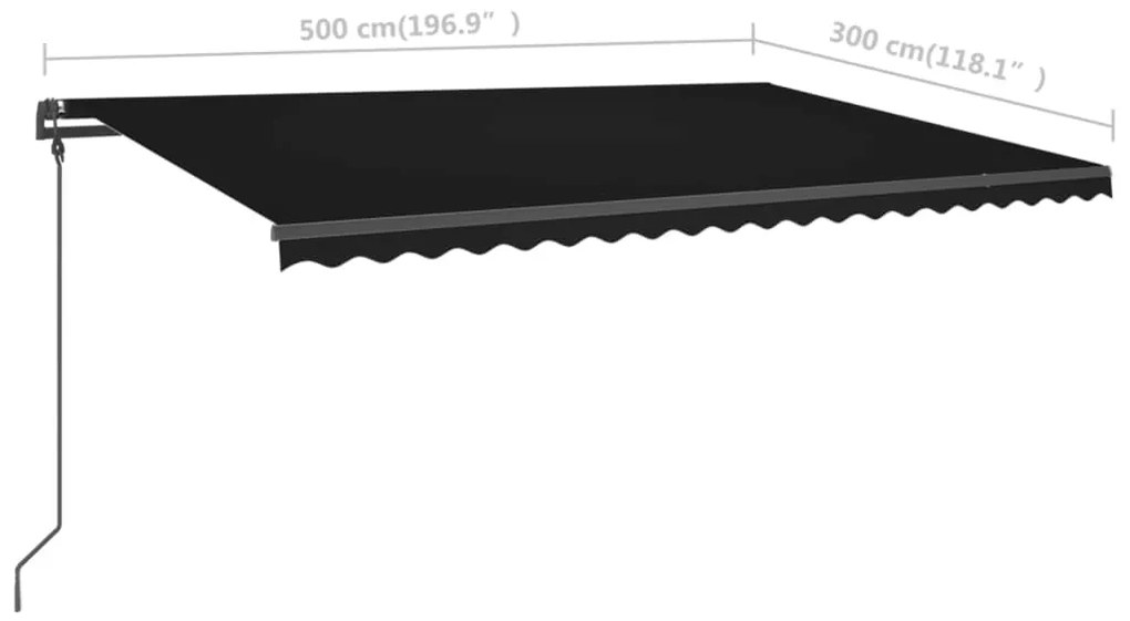 ΤΕΝΤΑ ΣΥΡΟΜΕΝΗ ΧΕΙΡΟΚΙΝΗΤΗ ΜΕ LED ΑΝΘΡΑΚΙ 5 X 3 Μ. 3070184