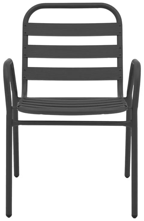 Καρέκλα - Πολυθρόνα Sussie στοιβαζόμενη ανθρακί μέταλλο με φέτες αλουμινίου 45x62x76 εκ. 45x62x76 εκ.