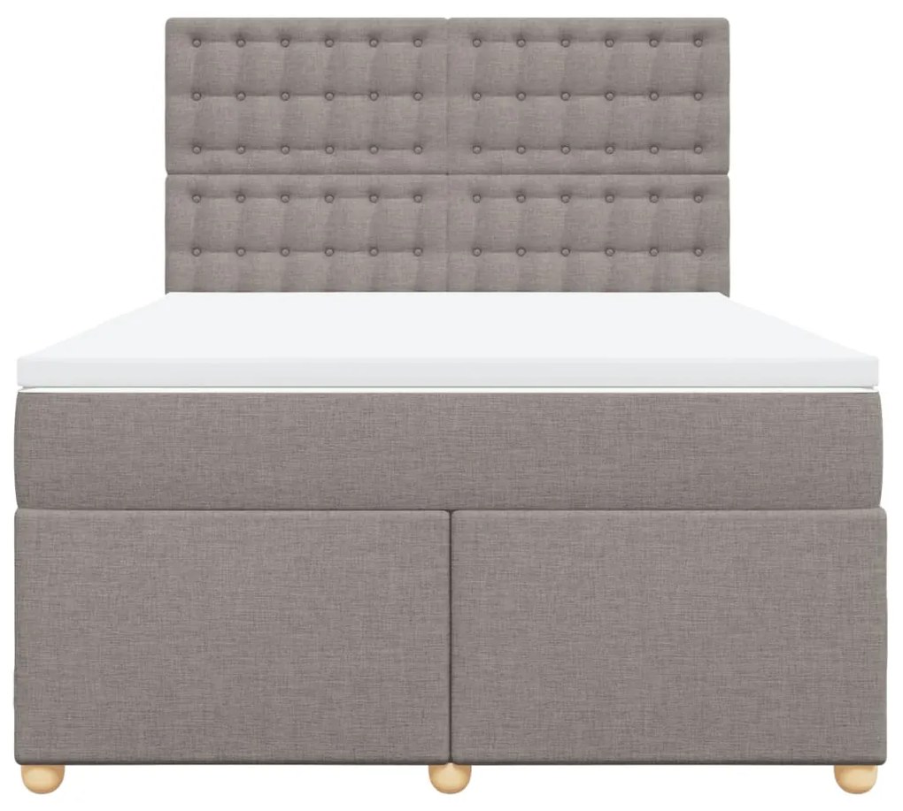 vidaXL Κρεβάτι Boxspring με Στρώμα Taupe 160x200 εκ. Υφασμάτινο