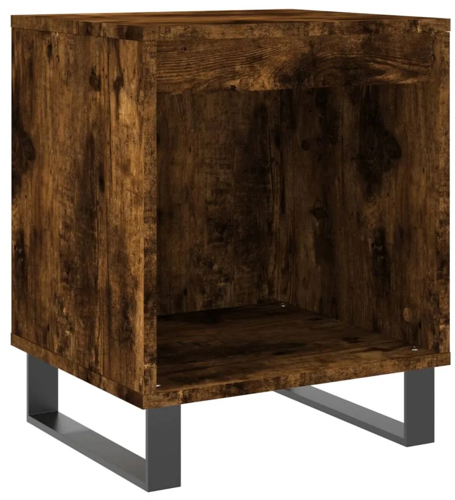 vidaXL Κομοδίνα 2 τεμ. Καπνιστή Δρυς 40 x 35 x 50 εκ. Επεξεργ. Ξύλο