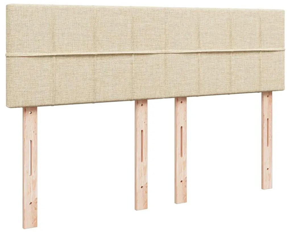 Οθωμανικό κρεβάτι με στρώμα &amp; LEDs Cream 140x190cm Ύφασμα 3312310
