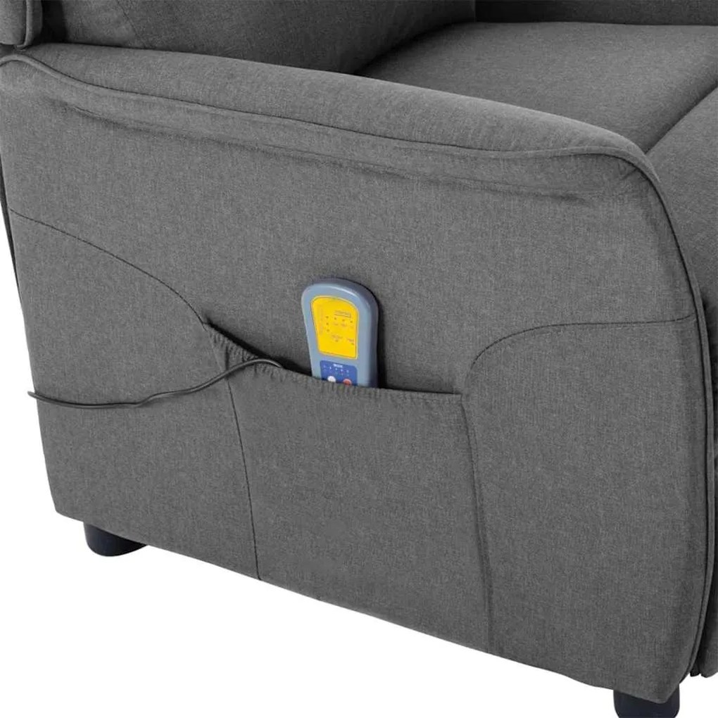 vidaXL Καρέκλα μασάζ Ανοιχτό γκρι 67.5 x 93.5 x 101.5 εκ ύφασμα