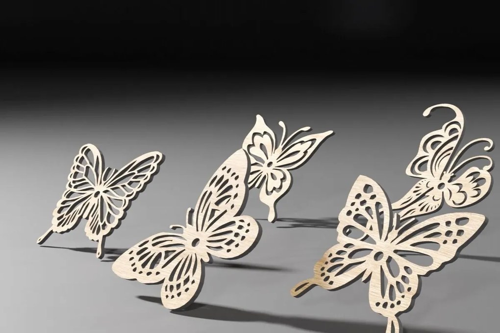 Σετ των 2 Intra απο ξύλο plywood 3mm-4mm πάχος κοπής με λέιζερ Butterfly Δίασταση 30x20 cm INTRAFABR-113818149