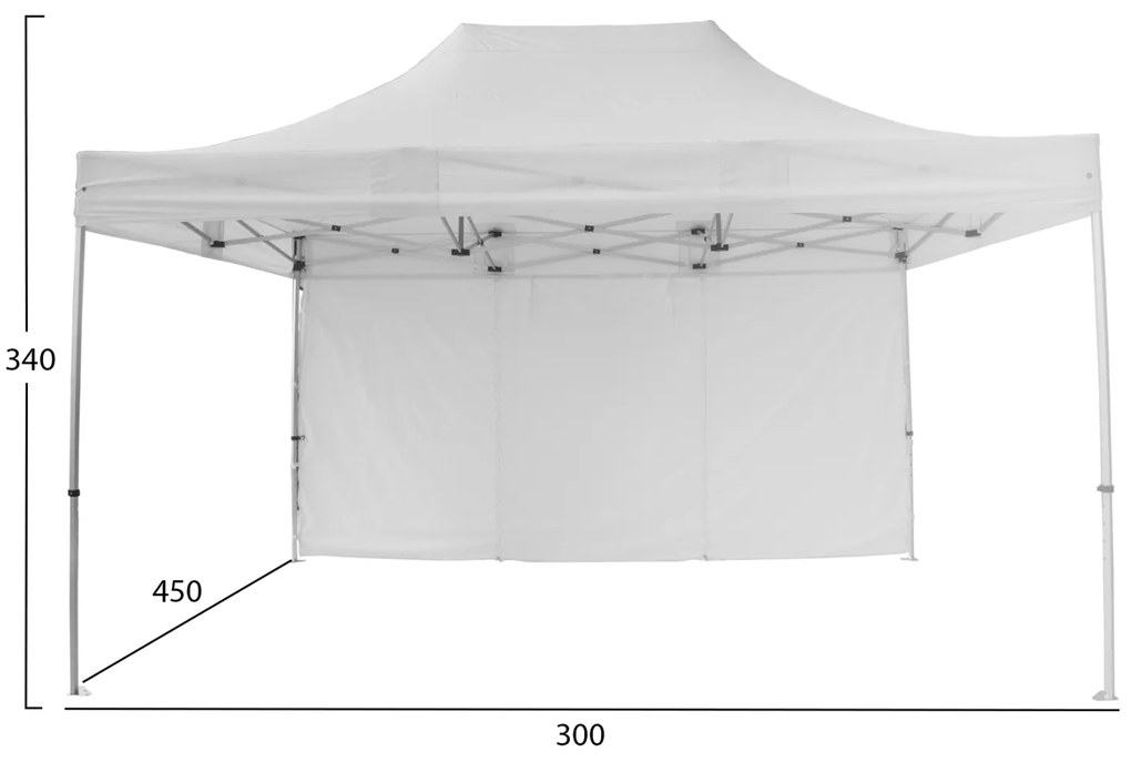 GAZEBO ΕΠΑΓΓΕΛΜΑΤΙΚΟ ΒΑΡΕΩΣ ΤΥΠΟΥ CRESSEN HM6306 ΠΤΥΣΣΟΜΕΝΟ ΑΛΟΥΜΙΝΙΟΥ 3x4,5x3,4Y