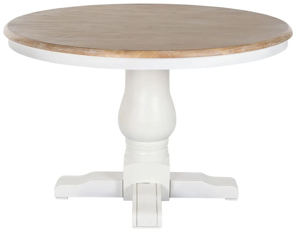 Τραπεζαρία Home ESPRIT Λευκό Φυσικό ξύλο φτελιάς 120 x 120 x 76 cm