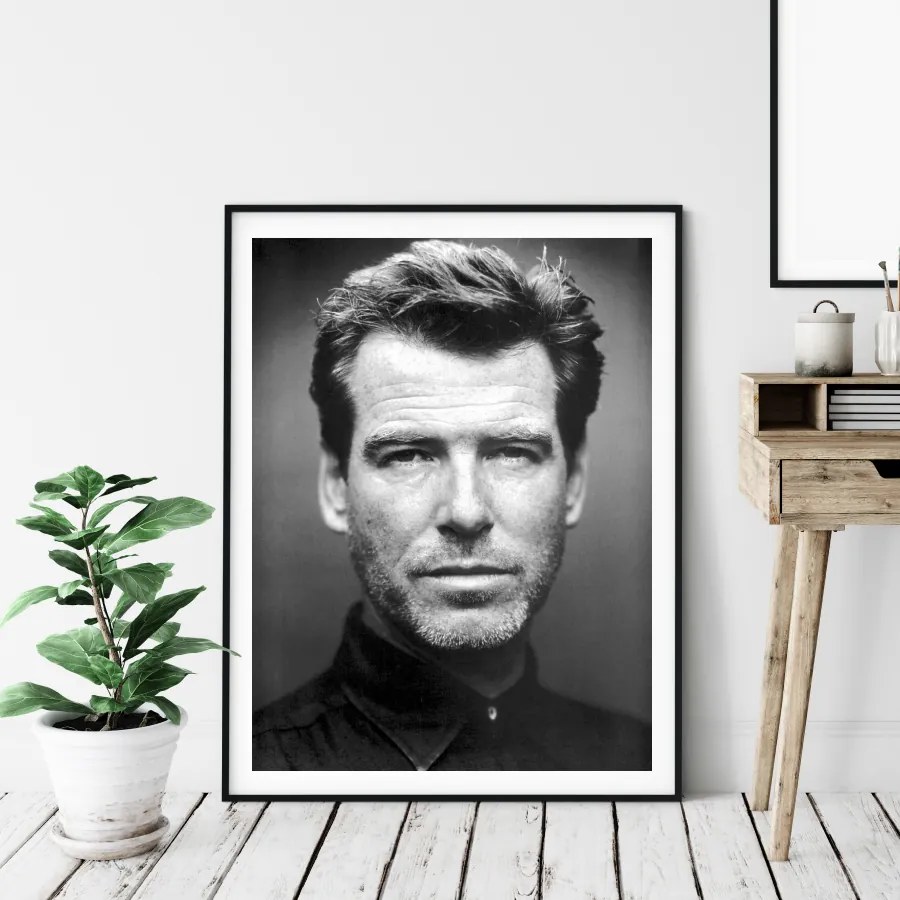 Πόστερ &amp; Κάδρο Pierce Brosnan PRT043 22x31cm Μαύρο Ξύλινο Κάδρο (με πόστερ)