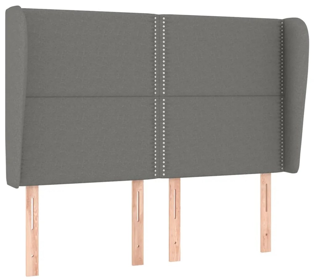 vidaXL Κεφαλάρι με Πτερύγια Σκούρο Γκρι 147x23x118/128 εκ. Υφασμάτινο