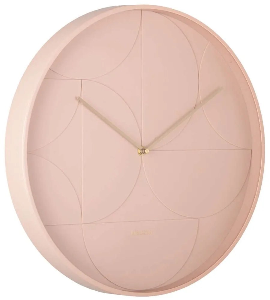 Ρολόι Τοίχου Echelon KA5948PI Φ40x4,5cm Faded Pink Karlsson Metal