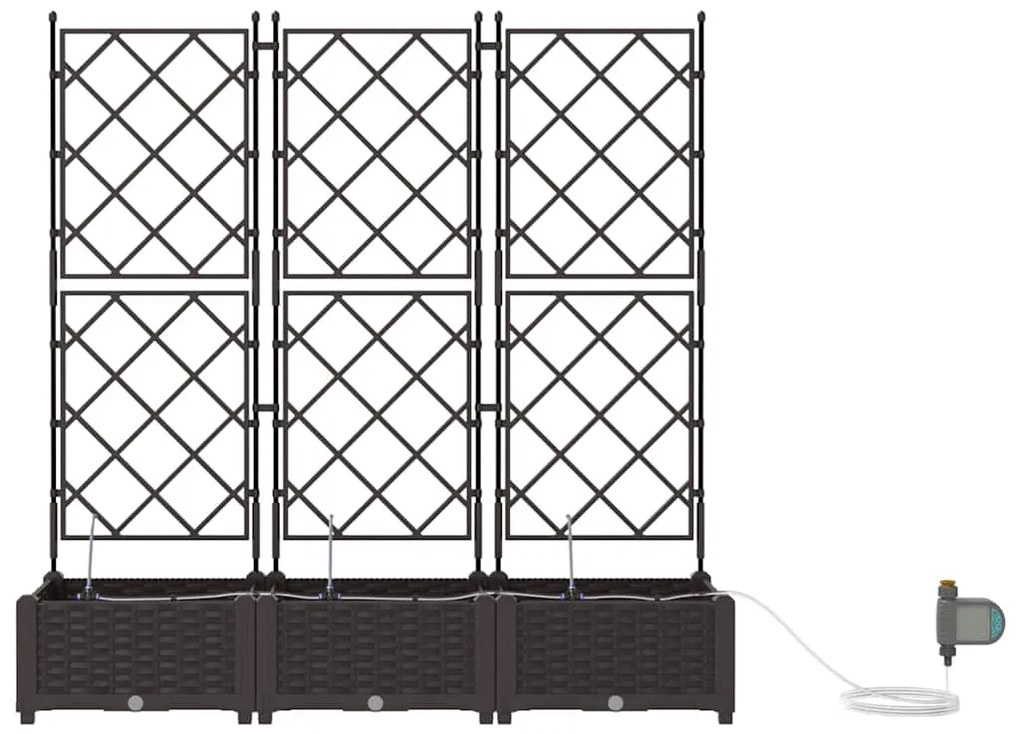 vidaXL Ζαρντινιέρες κήπου Καφέ 120 x 40 x 126 cm Ατσάλι