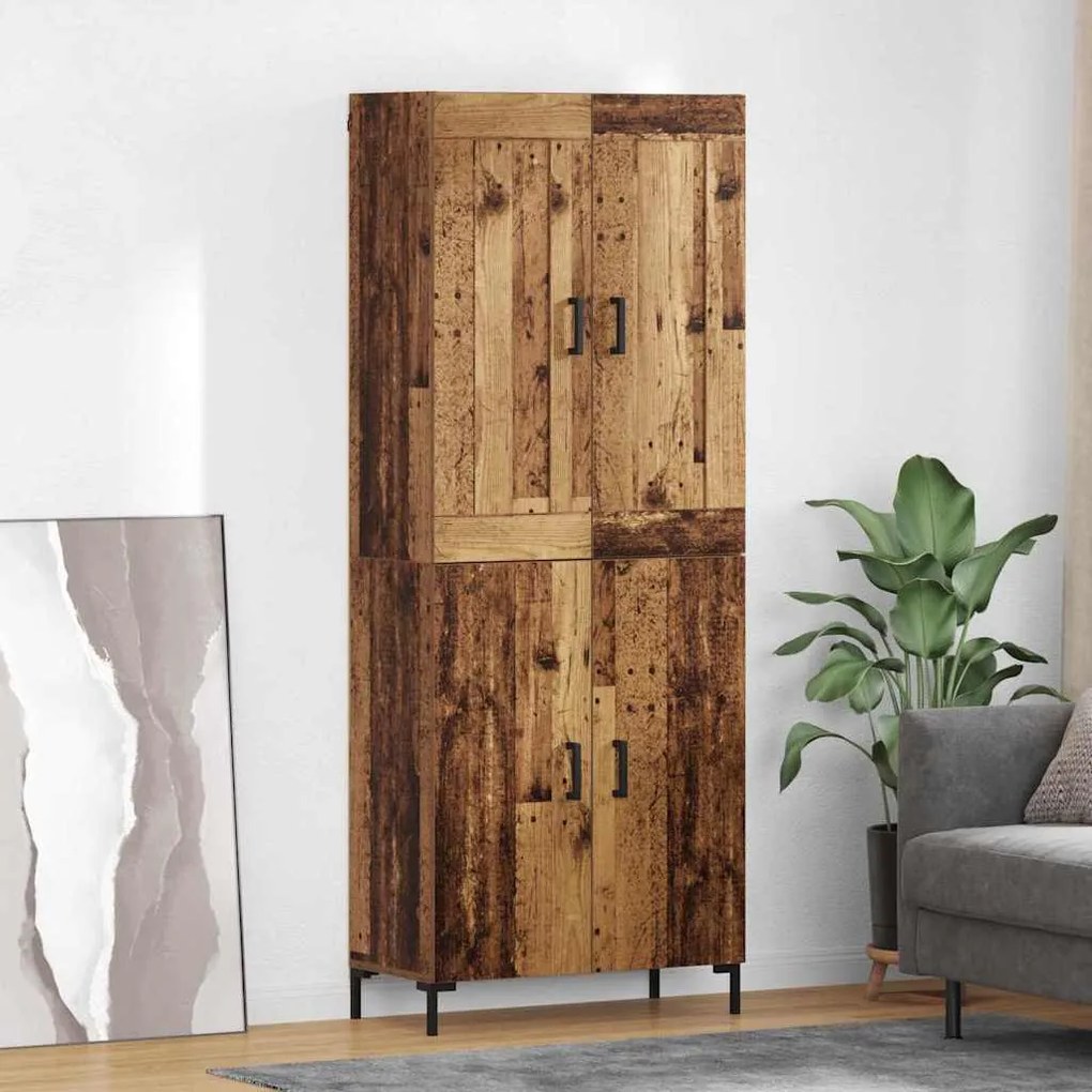 Highboard 2 pcs Παλιό Ξύλο Επεξεργασμένο ξύλο
