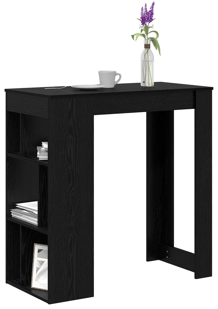 vidaXL Τραπέζι μπαρ Μαύρη Οξυά 102 x 50 x 103,5 εκ. Επεξεργασμένο ξύλο