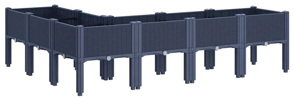 vidaXL Ζαρντινιέρα Κήπου με Πόδια Μπλε Γκρι 160x120x42 εκ. Πολυπροπυλένιο