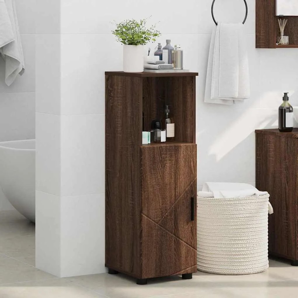 vidaXL Ντουλάπι Μπάνιου Καφέ δρυς 30 x 35 x 95 εκ Επεξεργασμένο ξύλο