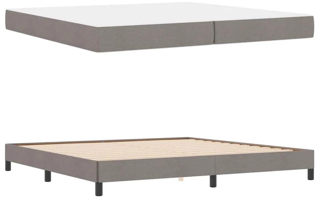vidaXL Κρεβάτι με ελατήρια με στρώμα Taupe 200 x 200 cm ύφασμα