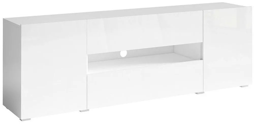 Έπιπλο Τηλεόρασης Delos 182x38x61cm White High Gloss