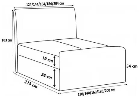 Επενδυμένο κρεβάτι Crystal lux-Mple-200 x 200