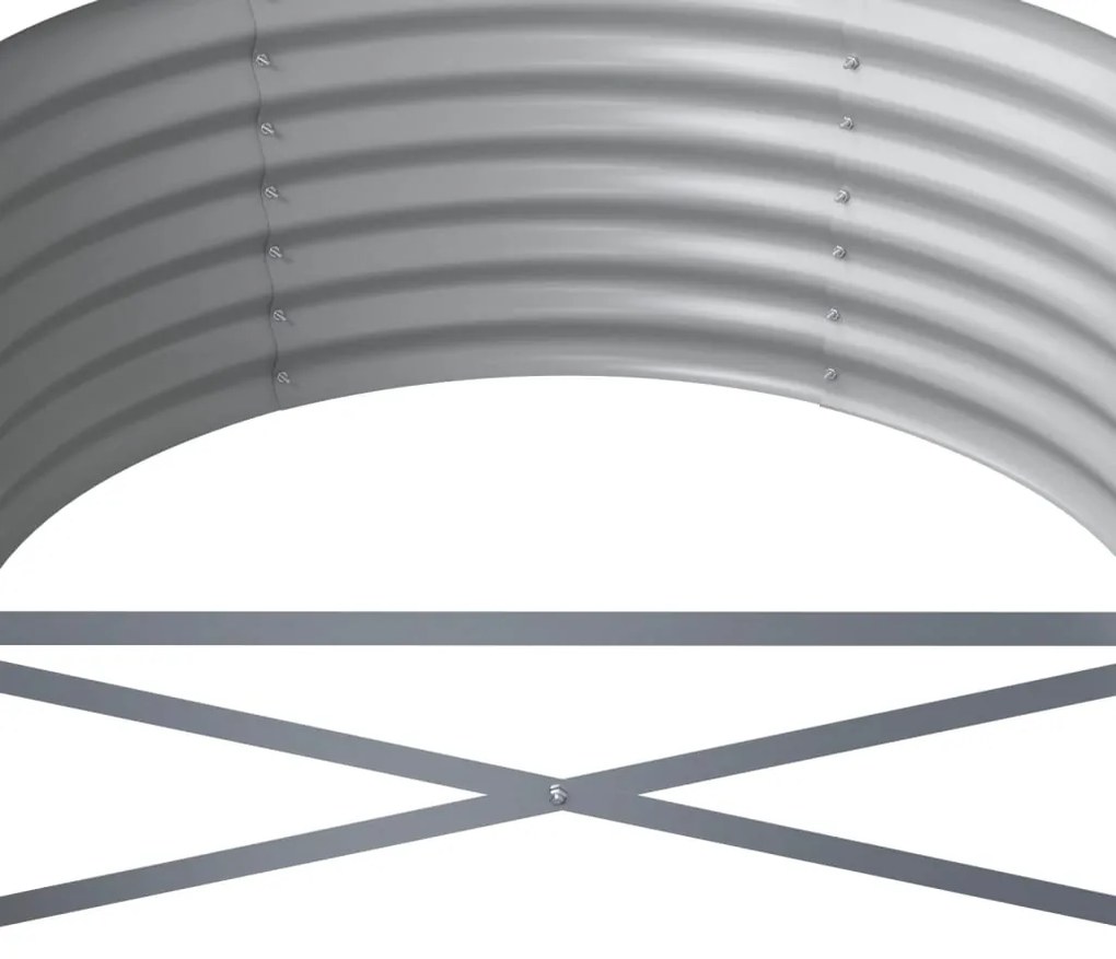 vidaXL Ζαρντινιέρα Ασημί 368x80x36 εκ. Γαλβανισμένος χάλυβας