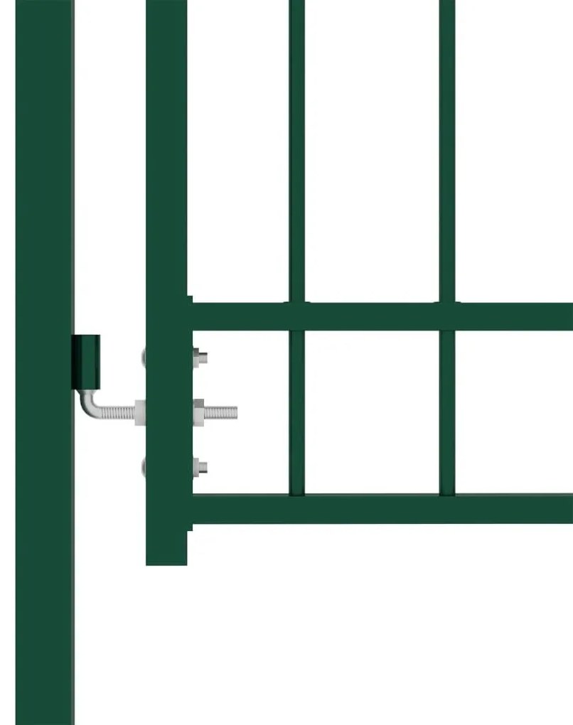 Πόρτα Περίφραξης με Ακίδες Πράσινη 100 x 100 εκ. Ατσάλινη - Πράσινο