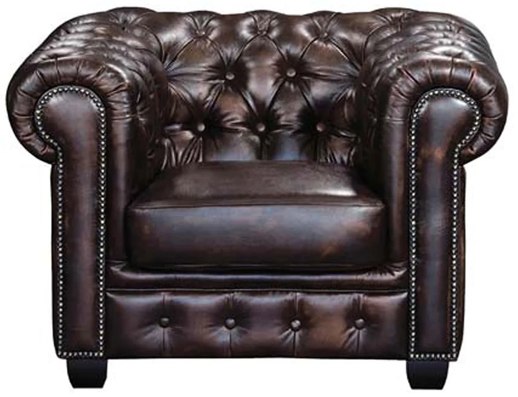 Πολυθρόνα Chesterfield Brown 689 E9574,1 103X92X72 cm Δέρμα