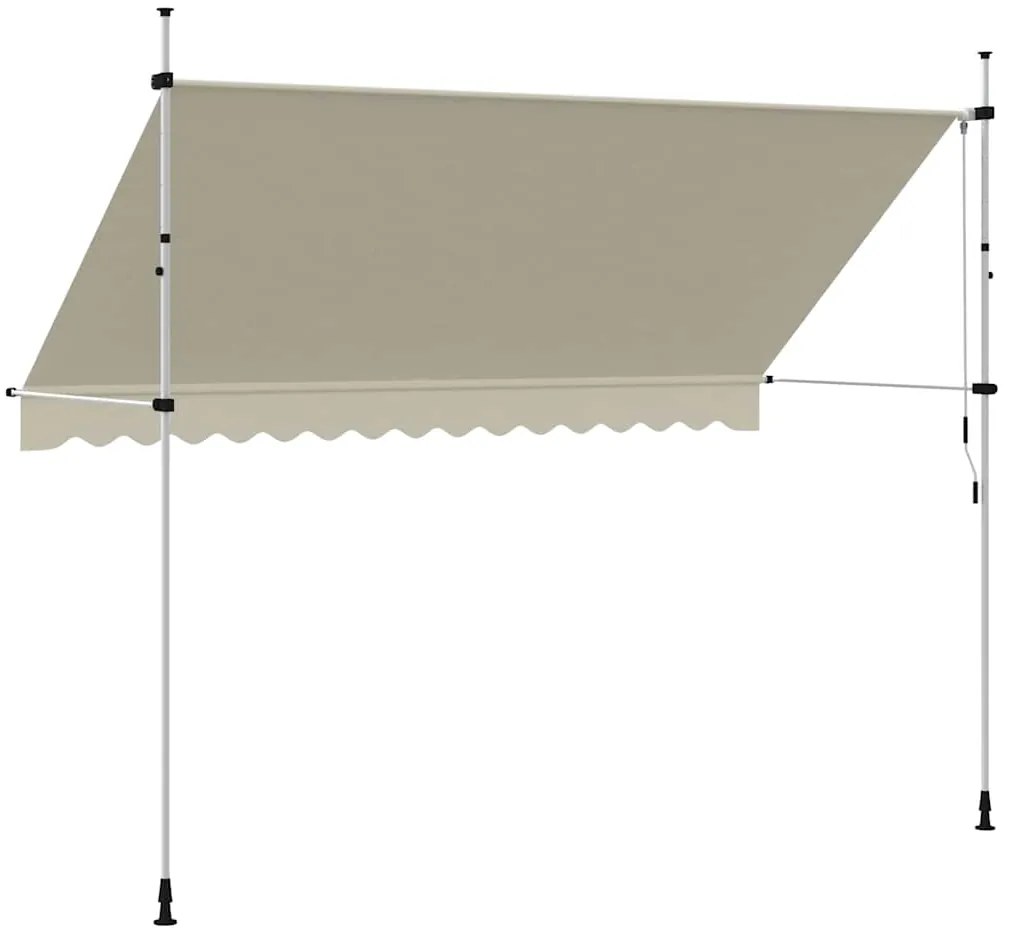 vidaXL Τέντα Συρόμενη Χειροκίνητη Κρεμ 350 εκ.