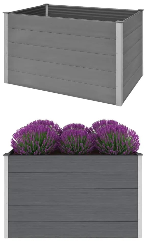 vidaXL Ζαρντινιέρα Υπερυψωμένη Γκρι 150 x 100 x 91 εκ. από WPC