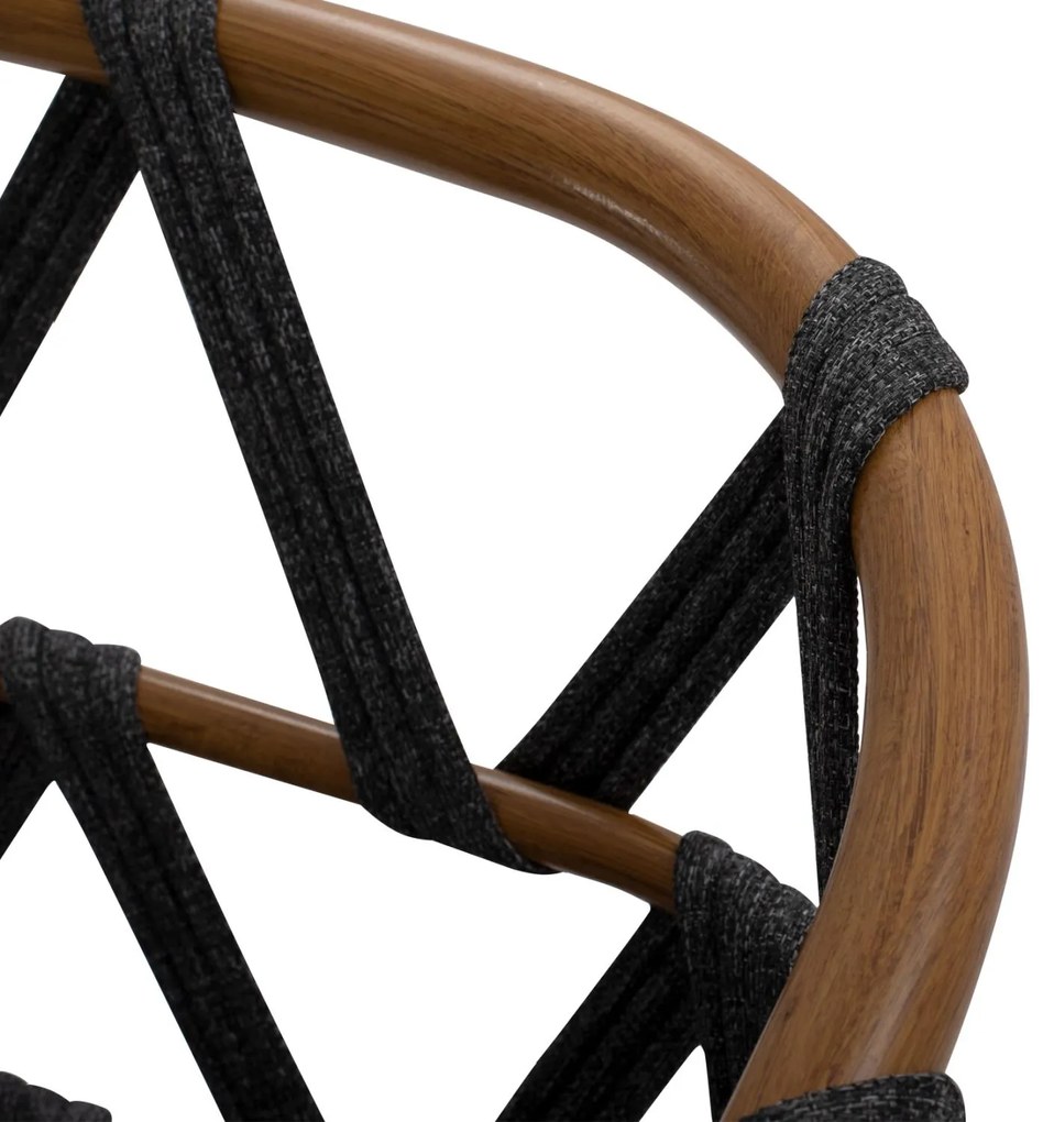 Καρέκλα - Πολυθρόνα RICKO C5782.11 Καφέ Αλουμινίου με Γκρί Κορδόνι 57x61x79 εκ. 57x61x79 εκ.