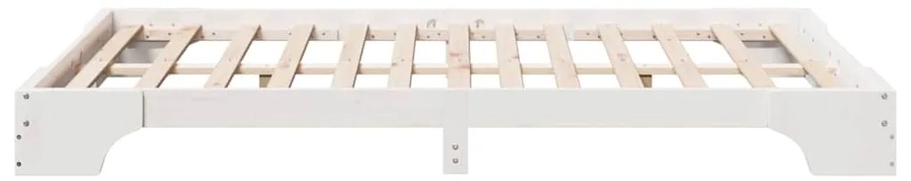 vidaXL Σκελετός Κρεβατιού Λευκό 120 x 200 cm Μασίφ ξύλο πεύκου