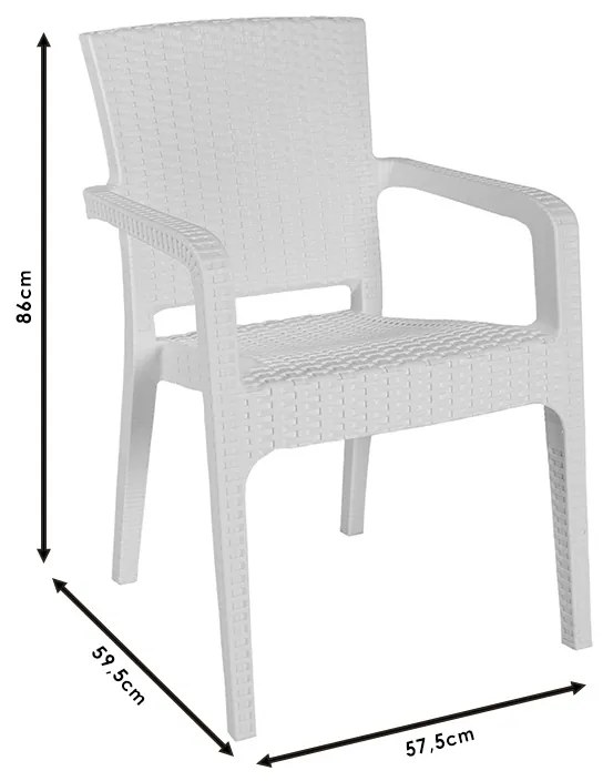 Πολυθρόνα Halcyon pakoworld PP λευκό - 253-000013