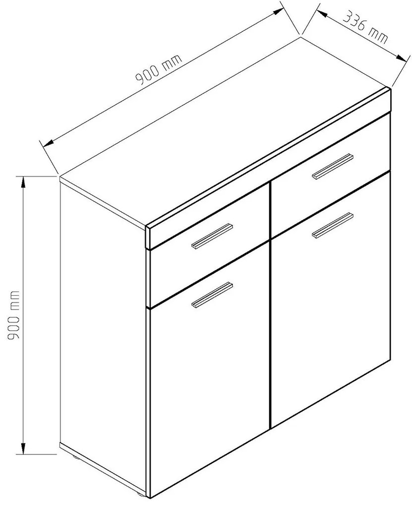 Μπουφές ARLET Livorno Oak/Nimhpea Alba 90x90x33.6cm