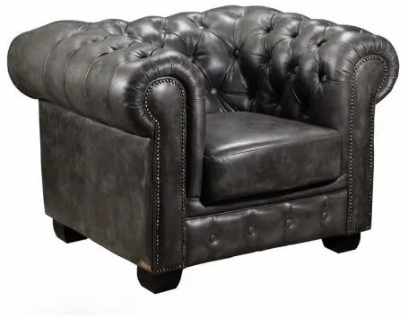 CHESTERFIELD 689 Πολυθρόνα Δέρμα Antique Grey 103x92x72cm Ε9574,12