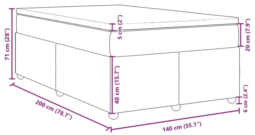 ΚΡΕΒΑΤΙ BOXSPRING ΜΕ ΣΤΡΩΜΑ ΑΝΟΙΧΤΟ ΓΚΡΙ 140X200 ΕΚ. ΥΦΑΣΜΑΤΙΝΟ 3285380