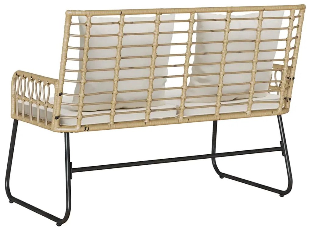 vidaXL Παγκάκι κήπου Καφέ και Κρέμα συνθετικό ρατάν