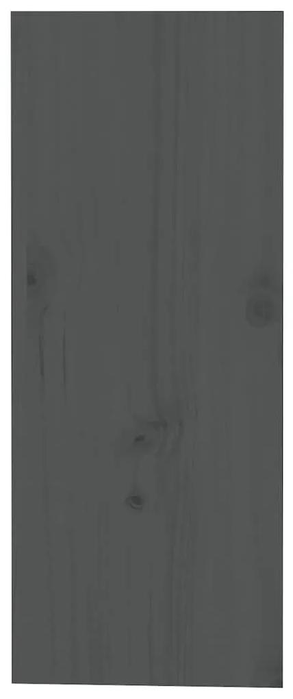 Κάβα Κρασιών Γκρι 62 x 25 x 62 εκ. από Μασίφ Ξύλο Πεύκου - Γκρι