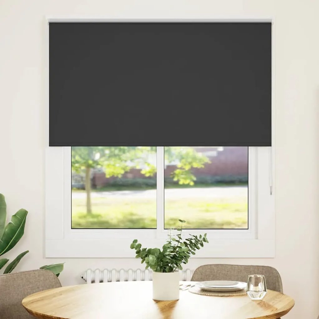 Roller Blind Blackout Μαύρο 140x130 cm Πλάτος υφάσματος 136,6cm - Μαύρο