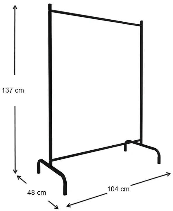 Επιδαπέδια κρεμάστρα Silman Megapap μεταλλική χρώμα μαύρο 104x48x137εκ.