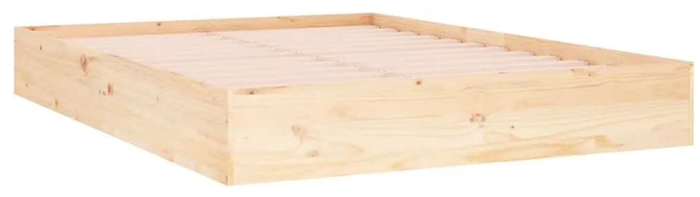 vidaXL Πλαίσιο Κρεβατιού 135 x 190 εκ. από Μασίφ Ξύλο Double