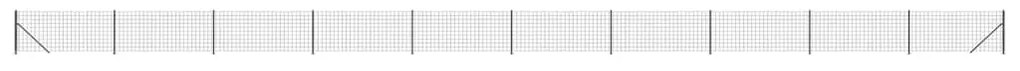 vidaXL Συρματόπλεγμα Περίφραξης Ανθρακί 0,8 x 25 μ. με Βάσεις Φλάντζα