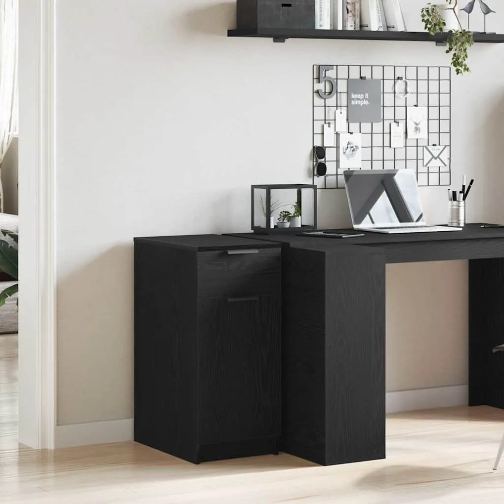 vidaXL Γραφείο Ντουλάπι σε Μαύρη Βελανιδιά - 33x50x75 εκ. - Φτιαγμένο από Επεξεργασμένο Ξύλο