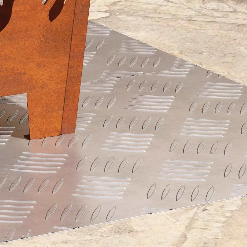 vidaXL Σκαλοπάτι Ορθογώνιος 2 pcs Ασημί 80 x 40 cm Αλουμίνιο