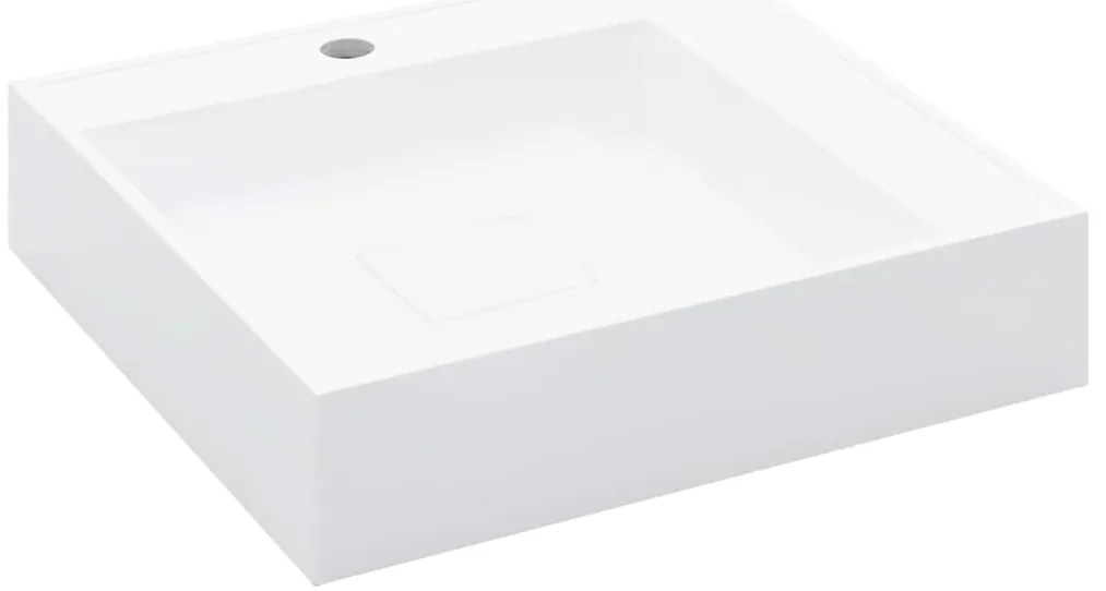 vidaXL Νιπτήρας Λευκός 50x50x12,3 εκ. Συνθετικός από Τεχνητό Μάρμαρο