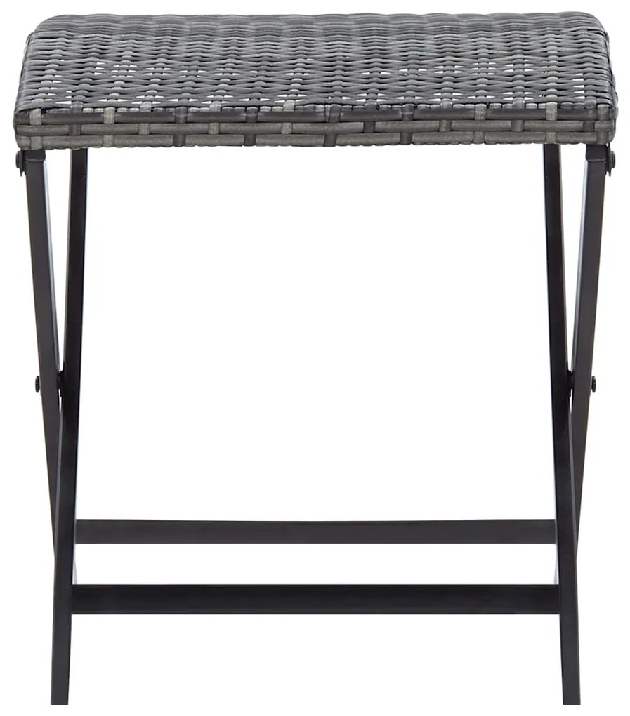 vidaXL Σκαμπό Πτυσσόμενο Γκρι από Συνθετικό Ρατάν